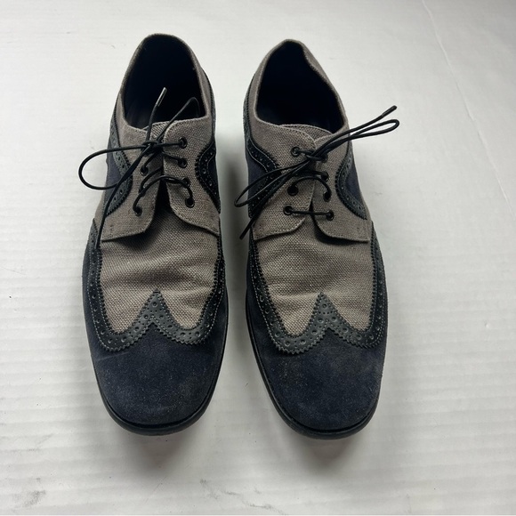 Salvatore Ferragamo Men’s 10 Mixed Media Wingtips Derbies Shoes - Picture 2 of 11